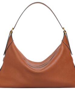 CELINE 소프트 송아지 가죽 숄더백 핸드백 L 여성 브라운
