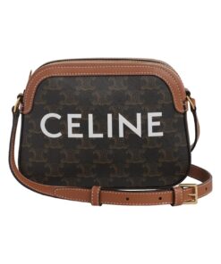 CELINE 가죽 카메라 가방,어깨 크로스백 S 여성 블랙 브라운