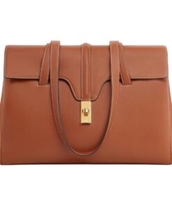 CELINE 16 스무스 소가죽 핸드 백, 숄더 백 M 여성 타우니