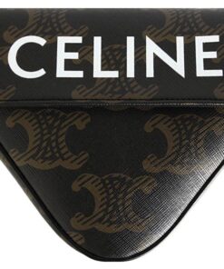 CELINE 트리옴프 캔버스+가죽 숄더 백, 크로스 백 레귤러 여성 브라운