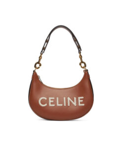 CELINE 아바 송아지 가죽 숄더 백, 핸드백, 숄더 백 여성 브라운