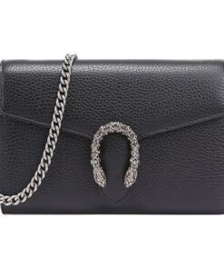 구찌 디오니서스 미니 레더 체인 지갑 블랙 L20*W6*H12.7cm