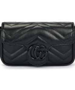구찌 Gg 마몽 슈퍼 미니백 블랙 레더 L16.5*W4.5*H10cm