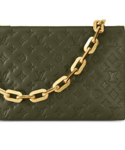 LOUIS VUITTON 쿠션 양가죽 크로스백, 숄더 백 M 여성 카키 L34*W12*H24cm
