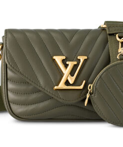 LOUIS VUITTON 신형 웨이브 송아지 가죽 숄더 백, 크로스 백 여성 카키 그린 L19*W5*H14cm