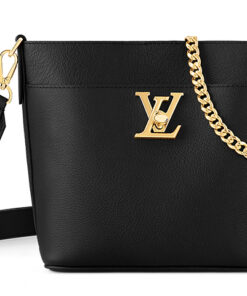 LOUIS VUITTON 락 AND WALK 그레인 송아지 가죽 버킷 백, 숄더 백, 크로스바디 백 여성 블랙 L20*W12*H20.5cm