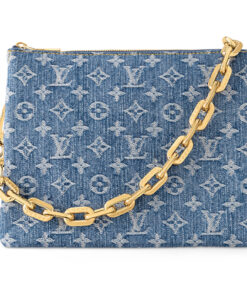 LOUIS VUITTON 쿠션 데님 숄더 백, 크로스 백 S 여성 데님 블루 L26*W12*H20cm