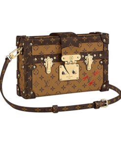 LOUIS VUITTON 코팅 캔버스 박스 백, 하드 박스 백, 스몰 스퀘어 백, 클러치, 원 숄더 크로스백 여성 브라운 L20*W5*H12.5cm