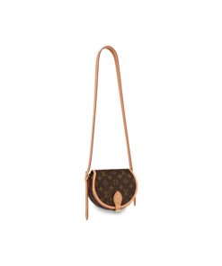 LOUIS VUITTON 소가죽 패치워크 캔버스 피글렛 가방 새들 가방, <브랜드_1>e 어깨 크로스백 레귤러 여성 브라운 L18*W8*H15cm