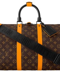 LOUIS VUITTON 키폴 코팅 캔버스 및 소가죽 핸드백 여행 가방 남성 브라운 L45*W20*H27cm