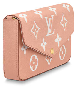 LOUIS VUITTON 포셰트 Félicie 소가죽 3 in 1 휴대용 크로스백, 숄더 백, 핸드백, 크로스바디 백, 숄더 백 여성 러버 핑크 L21*W3*H12cm