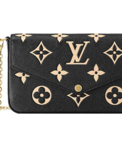 LOUIS VUITTON 포셰트 펠리시에 곡물 송아지 가죽 핸드 백, 숄더 백 레귤러 여성 블랙 L21*W3*H12cm