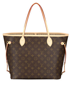 LOUIS VUITTON NEVERFULL 소가죽 콤보 백, 토트 가방, 쇼핑백, 핸드백 M 여성 브라운 L31*W14*H28cm